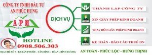 Dịch vụ thành lập công ty dịch vụ Kế Toán tại Bình Dương