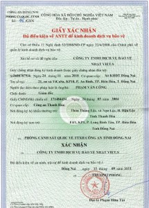 Xin giấy chứng nhận đủ điều kiện an ninh trật tự