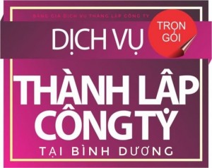 Bảng giá dịch vụ thành lập công ty tại Bình Dương