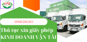 Thủ tục xin giấy phép kinh doanh vận tải